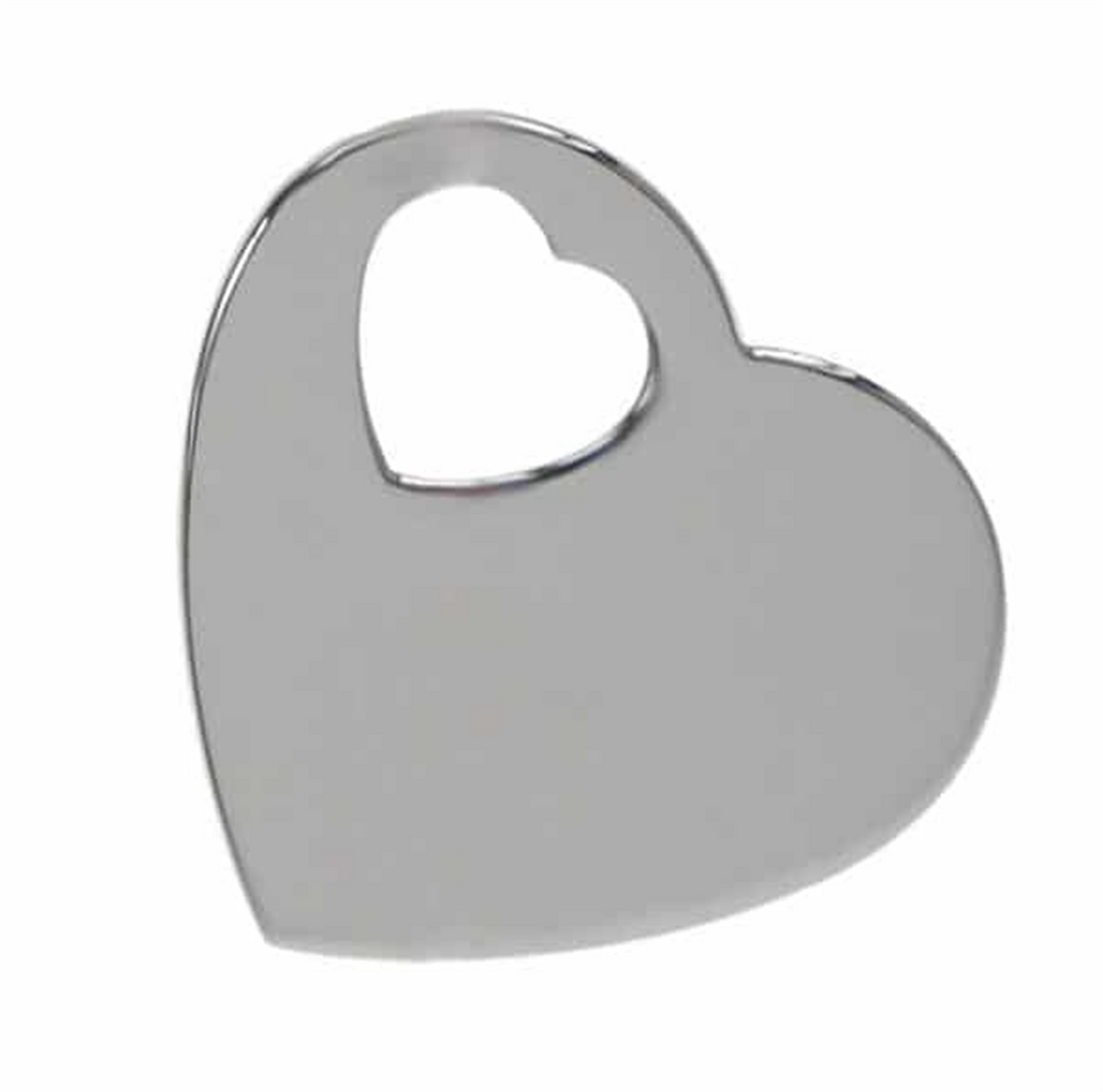 Sterling Silver White Polished Heart Pendant 
Length: 20mm x 20mm