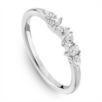 Load image into Gallery viewer, Lady's White Gold Floral Diamonds Band
Diamond Shape: Round