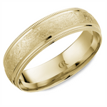 Load image into Gallery viewer, Men's Yellow Gold Domed with Milgrain Band with Diamond Brushed Finish