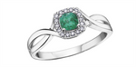 Load image into Gallery viewer, 10K White Gold Halo Emerald and Diamonds Ring
Primary Stone: Cushion-