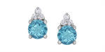 Load image into Gallery viewer, 10K White Gold Blue Topaz Diamonds Stud Earrings