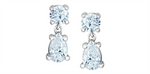 Load image into Gallery viewer, 10K White Gold Round & Pear Lab Diamonds Dangle Earrings
Total Diamon