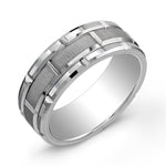 Load image into Gallery viewer, Tungsten Diamond Cut Bevel Band Band 
Width: 8mm