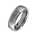 Load image into Gallery viewer, Tungsten Multi Finish Striped Domed Band Band 
Width: 6mm