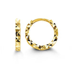 Load image into Gallery viewer, Kid's 10K Yellow Gold Plain Diamond Cut Huggie Earrings
Collection: B