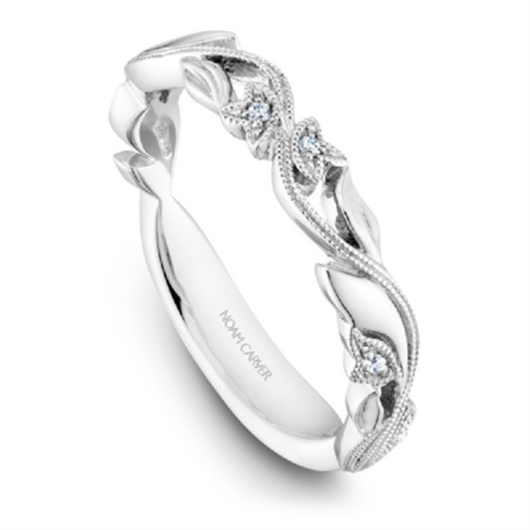 Lady's White Gold Floral Diamonds Band
Diamond Shape: Round