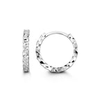 Load image into Gallery viewer, 10K White Gold Diamond Cut Huggie Earrings - can be exchanged for 2 we