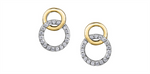 Load image into Gallery viewer, 10K Yellow Gold Double Circle Diamonds Stud Earrings
Total Diamonds: