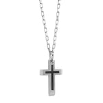 Load image into Gallery viewer, Matte' Stainless Steel Cross Necklace