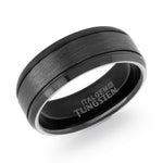 Load image into Gallery viewer, Black Tungsten Brushed Bevel Band Band 
Width: 8mm