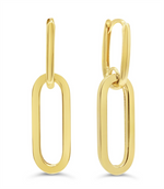 Load image into Gallery viewer, 10K Yellow Gold Paperclip Polished Dangle Earrings
 
Dimensions: 30m