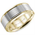 Load image into Gallery viewer, Men's Yellow & White Gold Bevel Band with Satin Finish