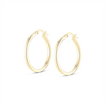 Load image into Gallery viewer, Yellow Sterling Silver Square Edge Polished Small Hoop Earrings
Earri