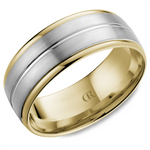 Load image into Gallery viewer, Men's White & Yellow Gold Domed Band with Sandpaper Finish
Top Width