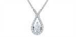 Load image into Gallery viewer, 14K White Gold Lab Diamond Teardrop Polished Pendant Necklace
PENDA