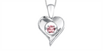 Load image into Gallery viewer, Sterling Silver Gold Heart Pink Topaz Dancing Stone Pendant Necklace