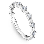 Load image into Gallery viewer, Lady's White Gold Floral Diamonds Band
Diamond Shape: Round