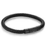 Load image into Gallery viewer, Black Leather Stainless Steel 
Length: 8.25"