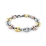 Load image into Gallery viewer, Tri-Colour Stainless Steel Gucci Bracelet
Length: 7.5"
Width: 11mm
