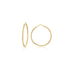 Load image into Gallery viewer, Yellow Sterling Silver Diamond Cut Medium Hoop Earrings
Earring Lengt