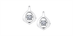Load image into Gallery viewer, 10K White Gold Unique Diamonds Dancing Stone Earrings