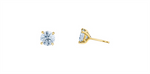 Load image into Gallery viewer, 14K Yellow Gold Round Lab Diamond Stud Earrings
Total Diamonds: 3cttw