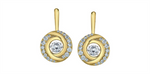 Load image into Gallery viewer, 14K Yellow & White Gold Swirl Lab Diamonds Dancing Stone Earrings
Tot