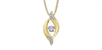 Load image into Gallery viewer, 14K Yellow & White Gold Swirl Dancing Stone Pendant Necklace
Pendan