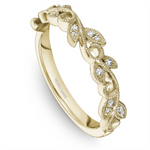 Load image into Gallery viewer, Lady's Yellow Gold Floral Vintage Diamonds Band
Diamond Shape: Round