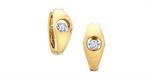 Load image into Gallery viewer, 10K Yellow & White Gold Dancing Diamond Diamonds Huggie Earrings
Tota