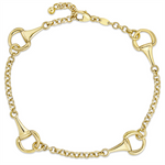 Load image into Gallery viewer, Yellow Sterling Silver Horseshoe Rolo Bracelet 
Top Width: 3mm
Lengt