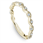 Load image into Gallery viewer, Lady's Yellow Gold Floral Vintage Diamonds Band
Diamond Shape: Round