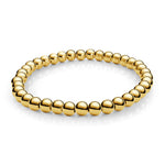Load image into Gallery viewer, Gold Stainless Steel Ball Strech Bracelet 
Length: Small
Width: 6mm