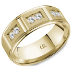 Load image into Gallery viewer, Men's White Gold Bevel Diamond Band
Total Diamonds: 0.3cttw
Top Wid