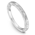 Load image into Gallery viewer, Lady's White Gold Carvings Band