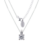 Load image into Gallery viewer, White Sterling Silver Solitare Polished Pendant Necklace
PENDANT
S