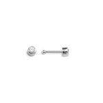 Load image into Gallery viewer, 14K White Gold Nose Stud with Cubic Zirconia
Collection: Sparkles
Di