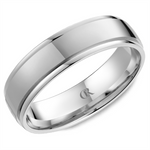 Load image into Gallery viewer, Men's White Gold Stepped Down Edges Band with Polished Finish
Top Wi