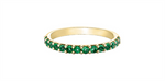 Load image into Gallery viewer, 10K Yellow Gold Single Row Lab Emeralds Band
Primary Stone: Round-Cut
