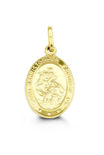 Load image into Gallery viewer, 10K Yellow Gold St. Christopher Diamond Religious Pendant
