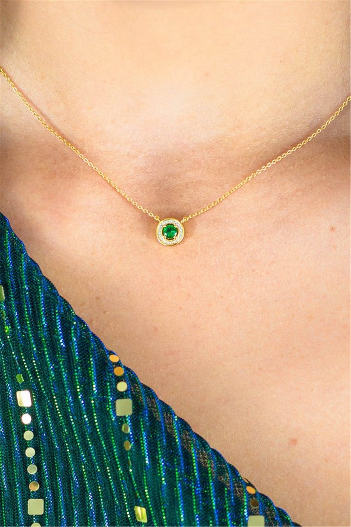 Yellow Sterling Silver Halo Polished Pendant Necklace
PENDANT
Ston