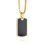 Load image into Gallery viewer, Gold Stainless Steel Dog Tag Pendant Necklace