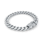 Load image into Gallery viewer, Stainless Steel Miami Cuban Bracelet with Cubic Zirconiums 
Length: 8"