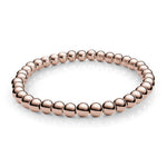 Load image into Gallery viewer, Rose Stainless Steel Ball Strech Bracelet 
Length: 7"
Width: 6mm
Fi