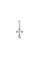 Load image into Gallery viewer, 10K White Gold Cross Religious Pendant
Length: 19mm
Width: 9mm