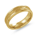 Load image into Gallery viewer, Hammered Gold Stainless Steel Bevel Band 
Width: 6mm 
Size: 10