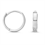 Load image into Gallery viewer, 10K White Gold Square Polished Huggie Earrings
 
Dimensions: 10.5mm