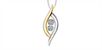 Load image into Gallery viewer, 10K White & Yellow Gold Diamonds Polished Dancing Stone Pendant Neckla