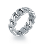 Load image into Gallery viewer, Polished Stainless Steel Miami Cuban Link Ring 
Width: 8mm 
Size: 10