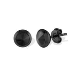 Load image into Gallery viewer, Black Stainless Steel Round Matte' Cubic Zirconiums Stud Earrings
Dimensions: 7.7mm mm